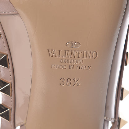 Valentino Garavani Patent Rockstud Ankle Strap Pumps 38.5 Poudre 10 of 12