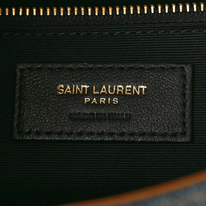 Saint Laurent Denim Suede Monogram Medium Niki Chain Satchel Blue Cinnamon 6 of 11