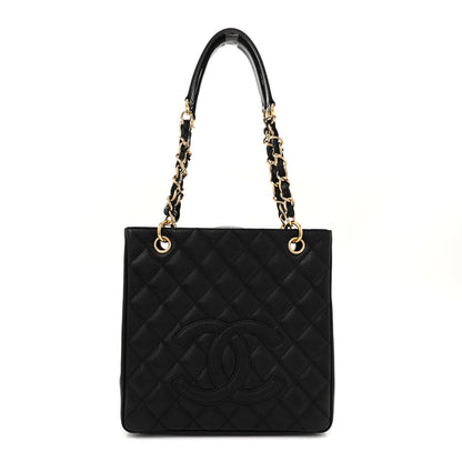 Chanel Caviar Quilted Petit Shopping Tote PST Black 1 of 12