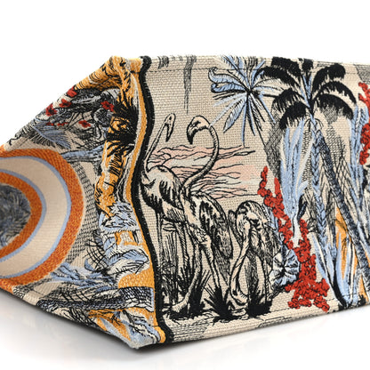 Christian Dior Canvas Embroidered Large Palm Tree Toile De Jouy Book Tote Multicolor 8 of 9