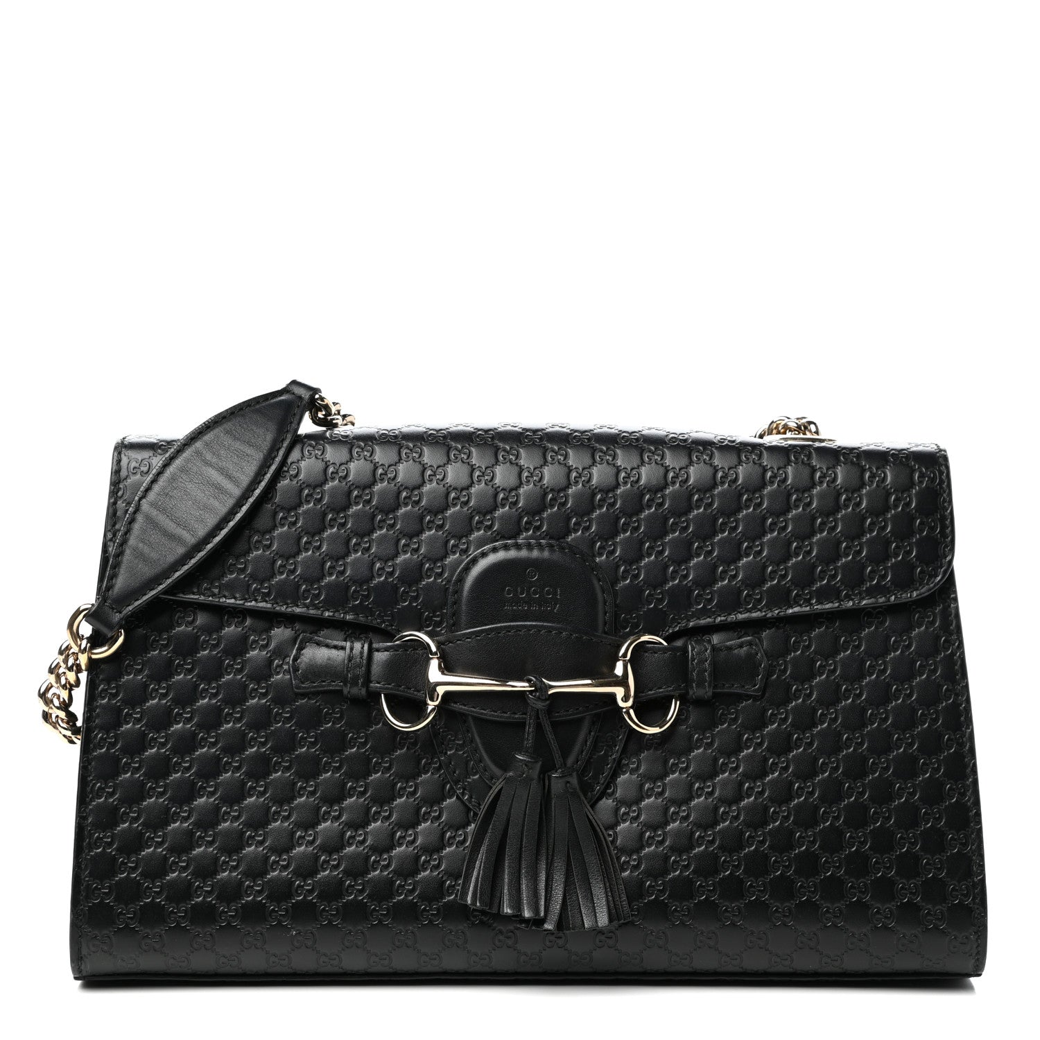 Gucci Microguccissima Medium Emily Chain Shoulder Bag Black 1 of 10