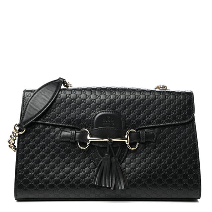 Gucci Microguccissima Medium Emily Chain Shoulder Bag Black 1 of 10