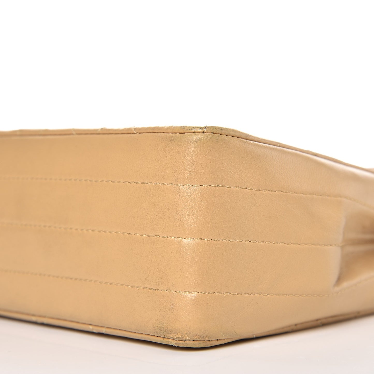 Lambskin Quilted Medium Single Flap Beige