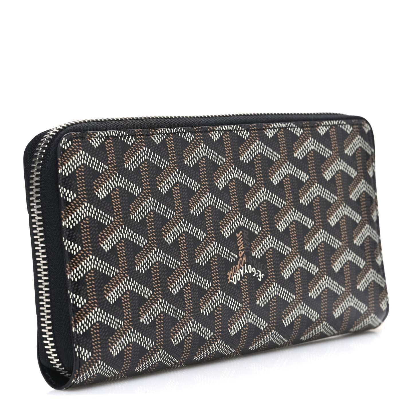 Goyardine Matignon Zip Around GM Wallet Black