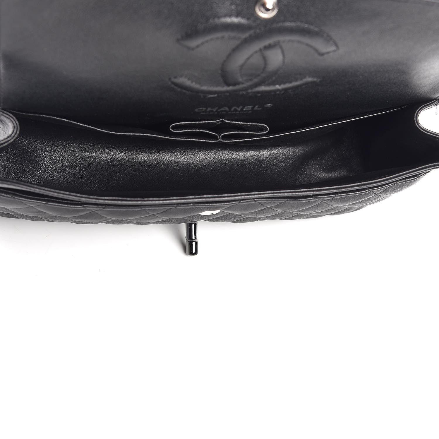 Chanel Crumpled Calfskin Quilted Medium Double Flap So Black 5 of 8