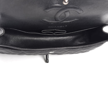 Chanel Crumpled Calfskin Quilted Medium Double Flap So Black 5 of 8