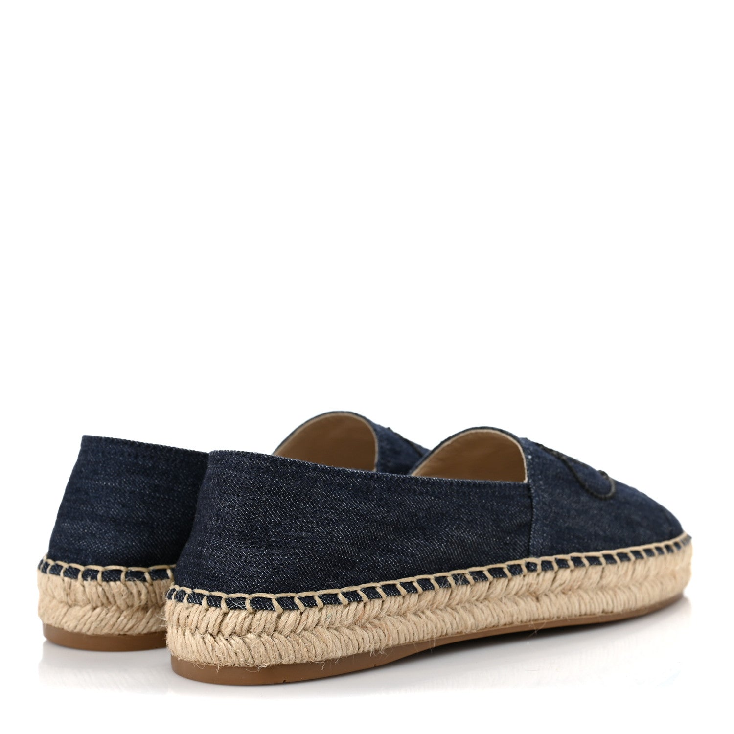 Prada Denim Logo Espadrilles 38.5 Blue 4 of 8