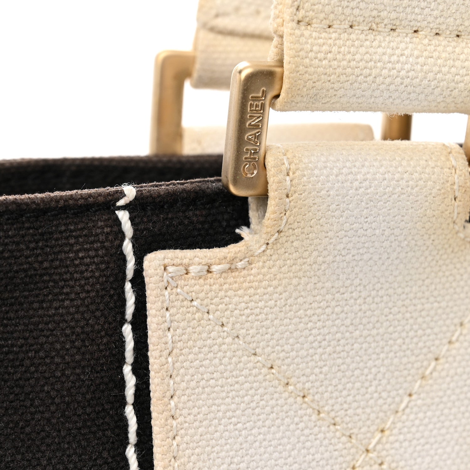 Chanel Canvas Square Stitched CC Small Tote Bag Black 18 of 19