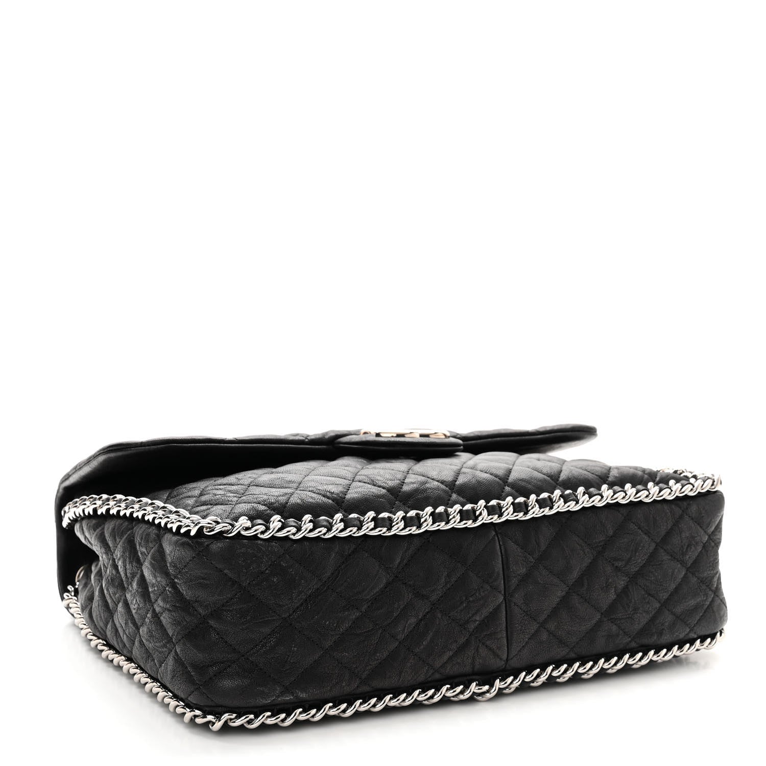 Chanel Washed Lambskin Quilted Maxi Chain Around Flap Black 4 of 11