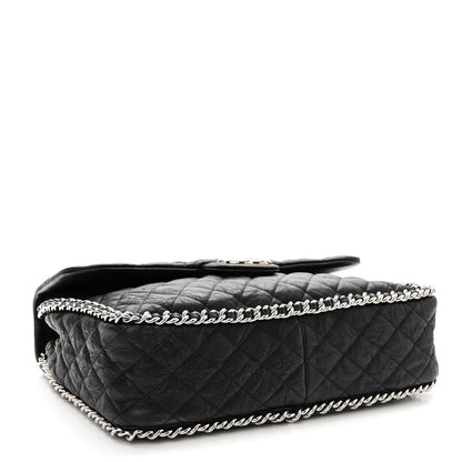 Chanel Washed Lambskin Quilted Maxi Chain Around Flap Black 4 of 11
