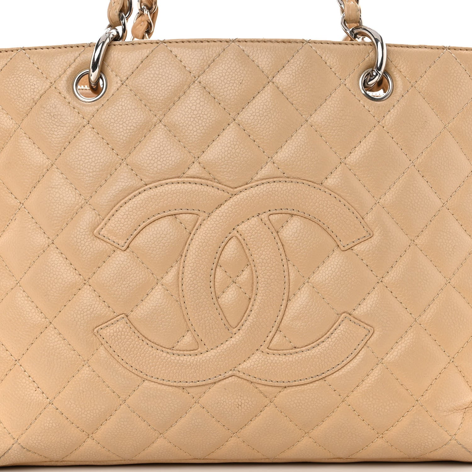 Chanel Caviar Quilted Grand Shopping Tote GST Beige 6 of 11