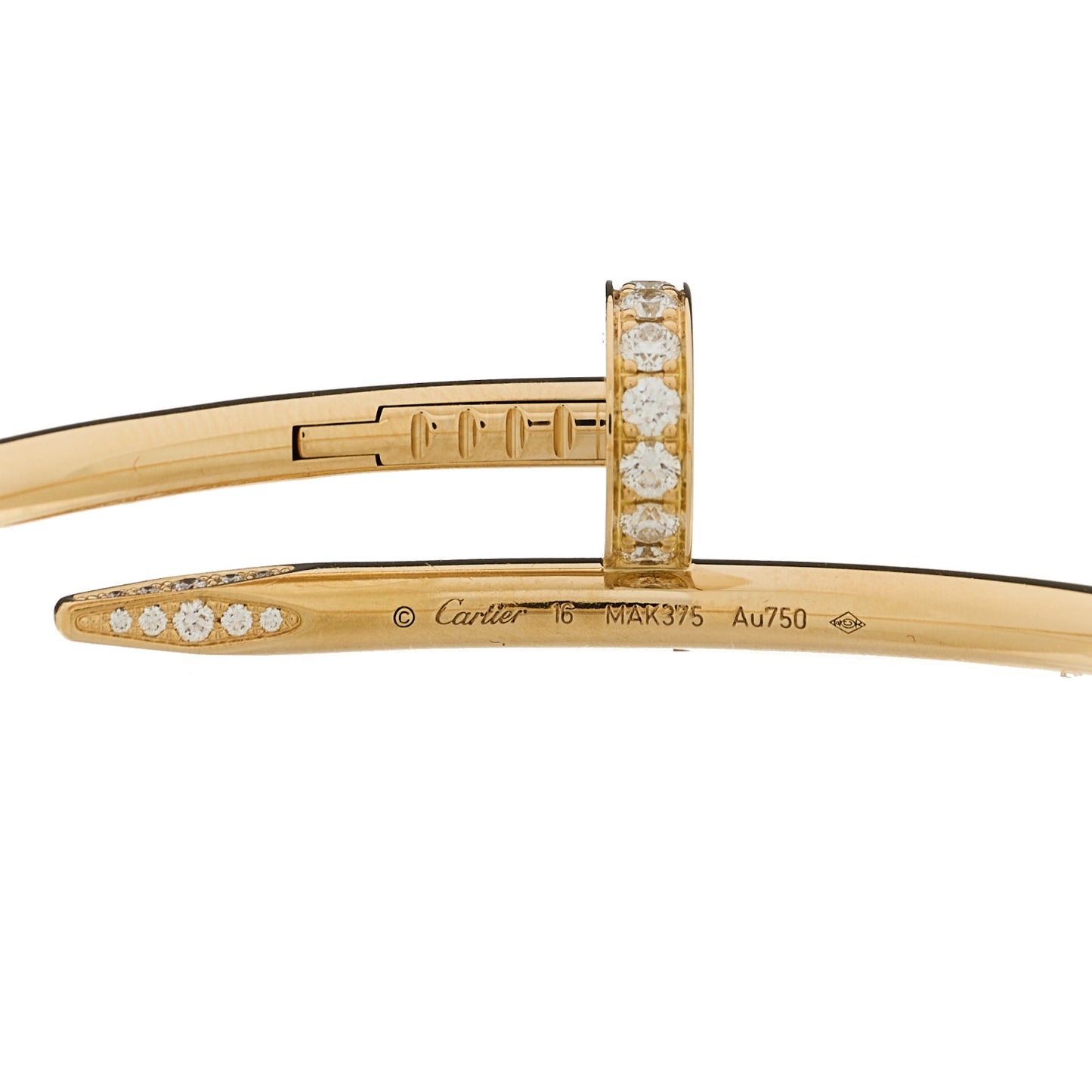 18K Yellow Gold Diamond Juste Un Clou Bracelet 16