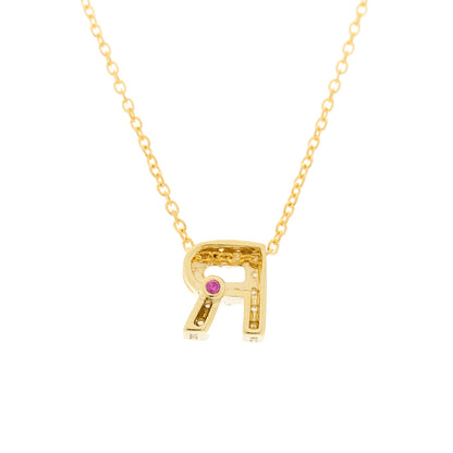 Roberto Coin 18K Yellow Gold Diamond Love Letter R Pendant Necklace 3 of 5