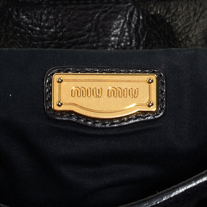 Miu Miu Vitello Lux Medium Bow Bag Nero Black 6 of 9