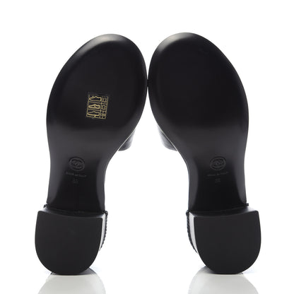 Chanel Lambskin CC Braided Mules 36 Black 5 of 9