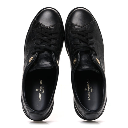 Louis Vuitton Calfskin Embossed Monogram Mens Luxembourg Sneakers 36 Black 2 of 10