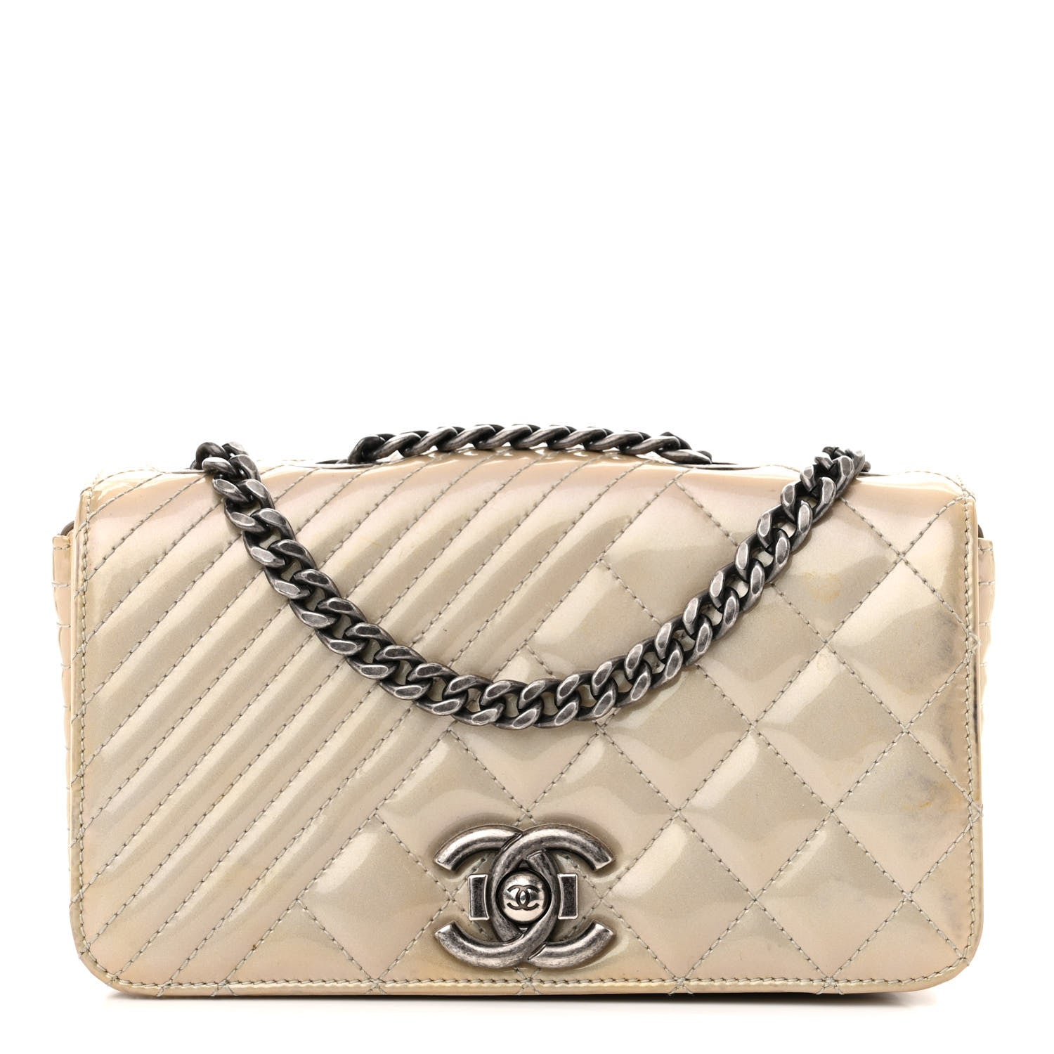 Chanel Patent Quilted Small Coco Boy Flap Light Gold 1 of 11