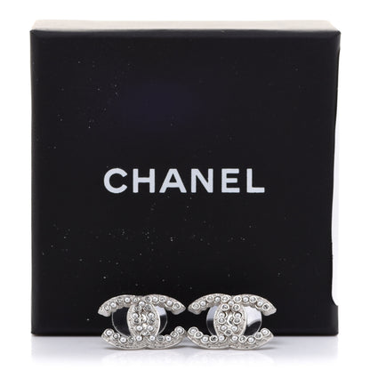 Chanel Crystal Pearl CC Earrings Silver 5 of 5