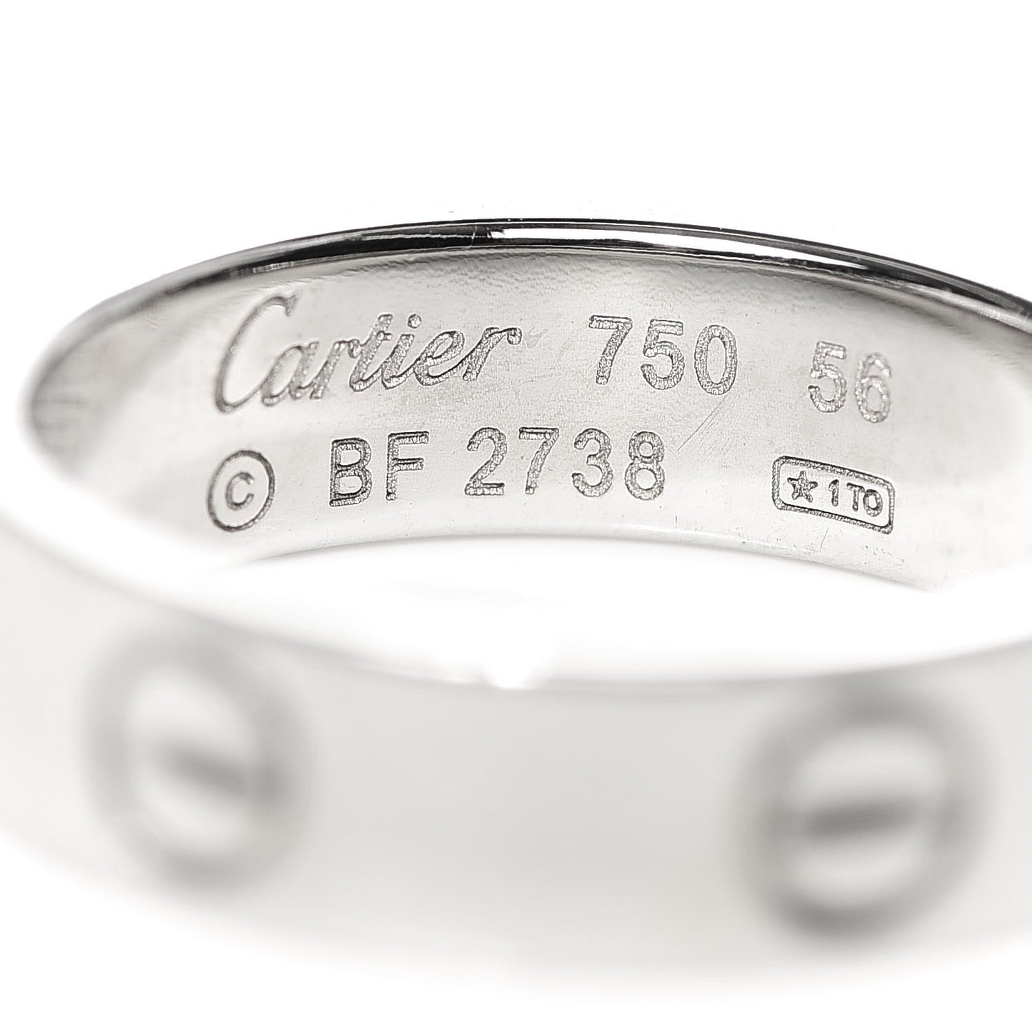 18K White Gold 5.5mm LOVE Ring 56 7.5
