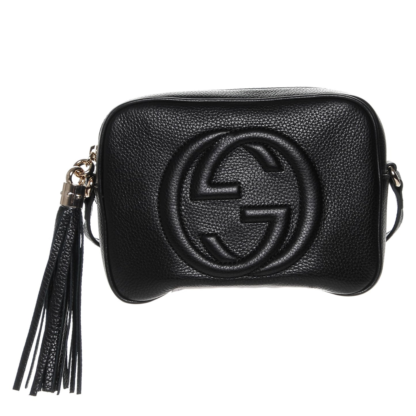 Pebbled Calfskin Small Soho Disco Bag Black