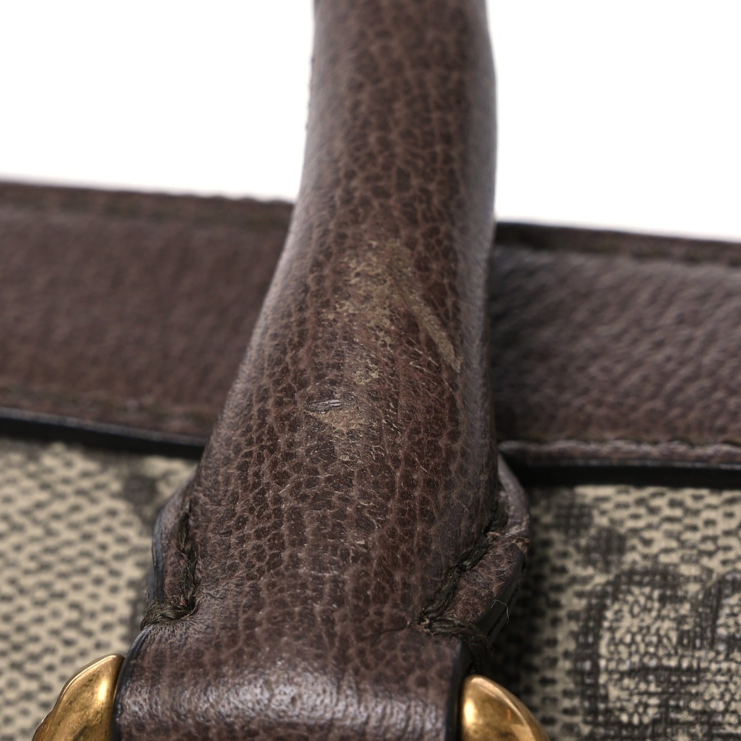 GG Supreme Monogram Textured Calfskin Web Medium Ophidia Briefcase Beige Ebony New Acero