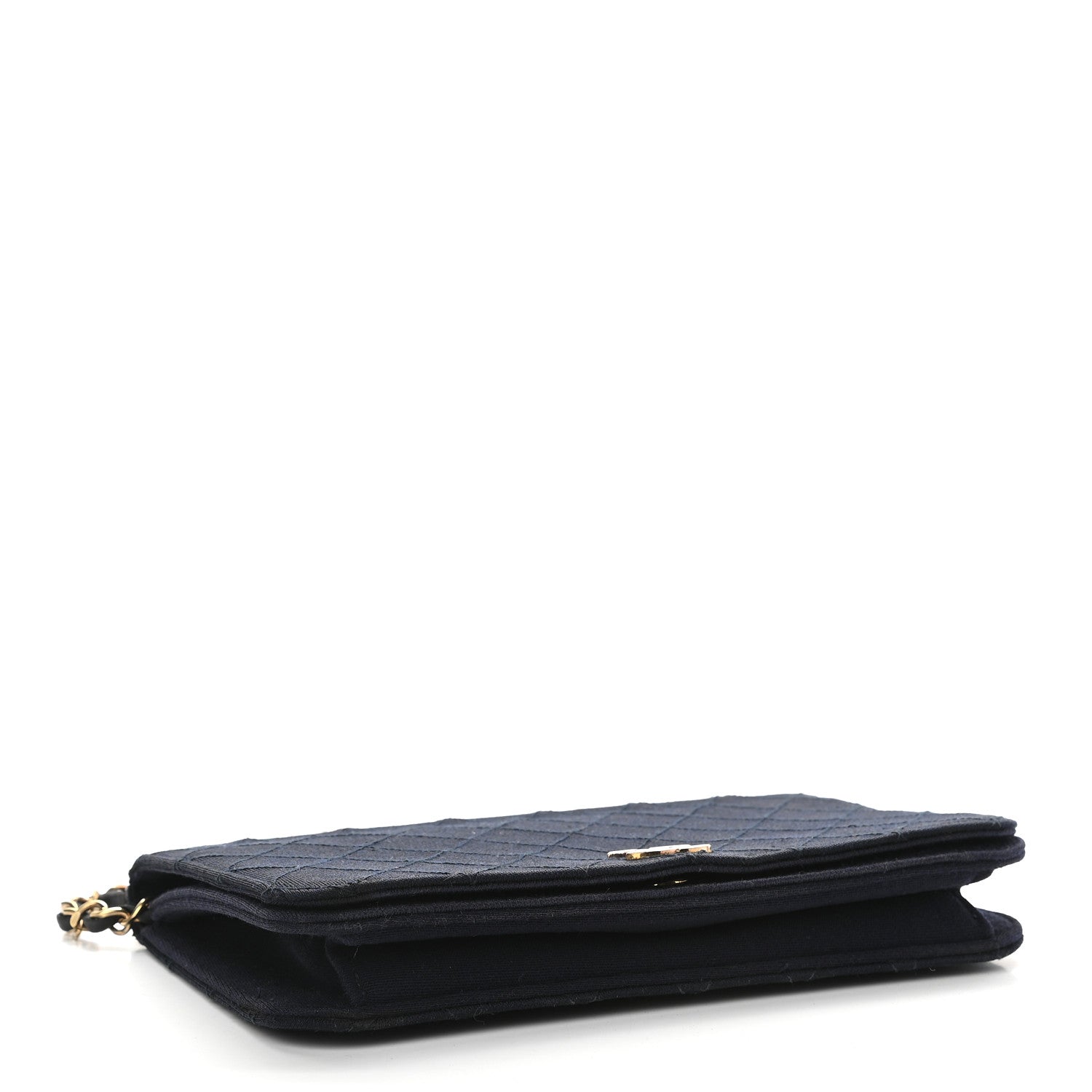 Chanel Jersey Diamond Stitched Small Single Flap Navy Blue 4 of 11