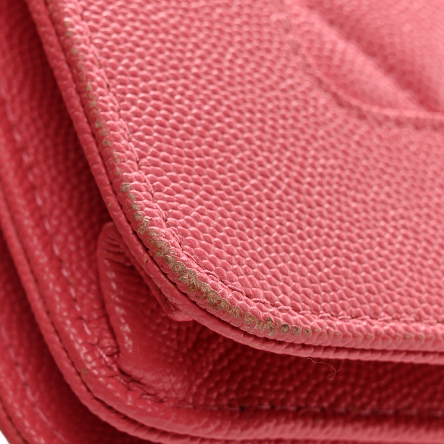 Chanel Caviar Quilted Vintage Mademoiselle Wallet On Chain WOC Dark Pink 12 of 12