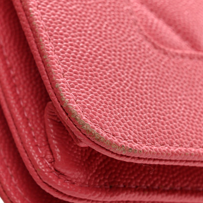 Chanel Caviar Quilted Vintage Mademoiselle Wallet On Chain WOC Dark Pink 12 of 12