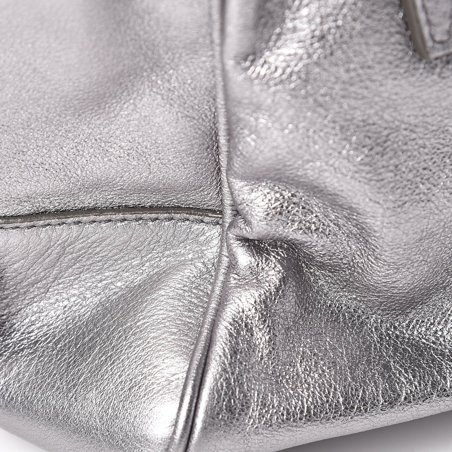 Metallic Calfskin Y-Mail Mini Bag Silver