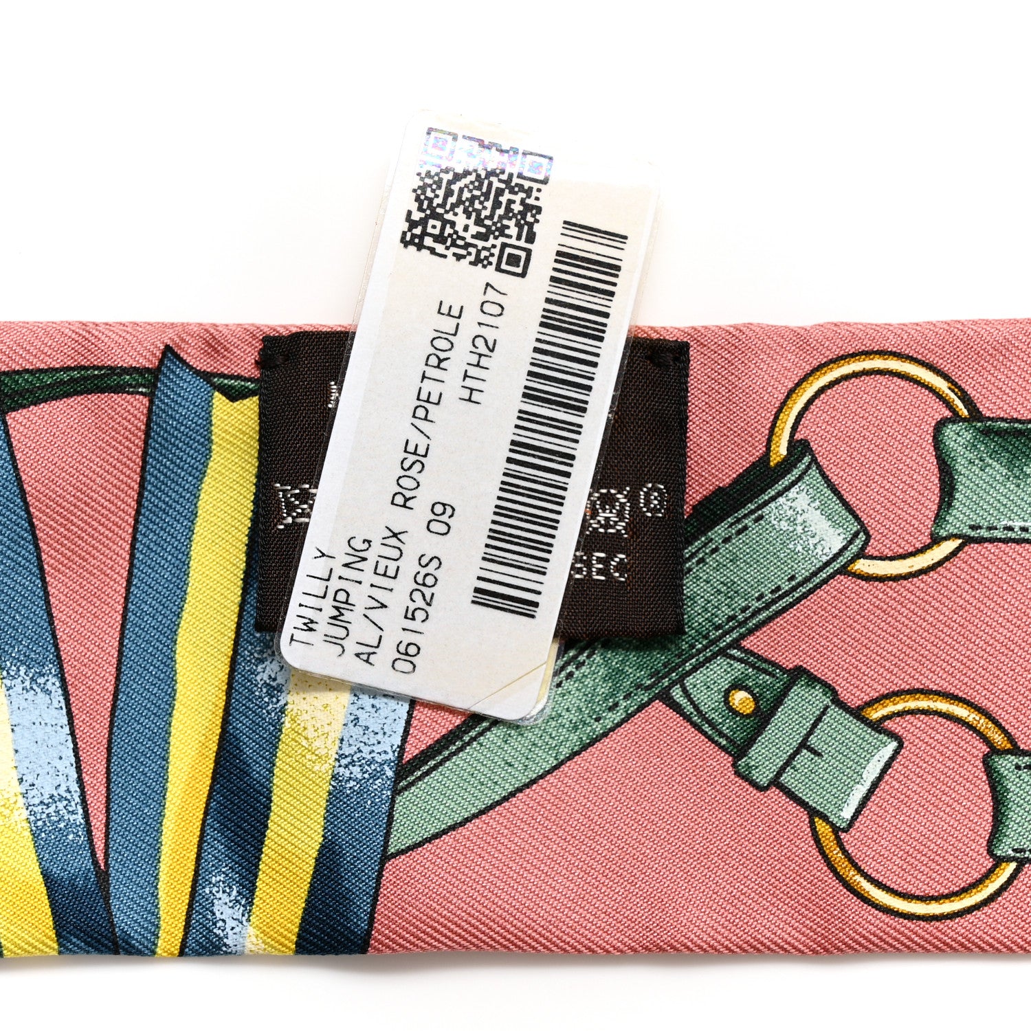 Hermes Silk Jumping Twilly Vieux Rose Petrole 3 of 4