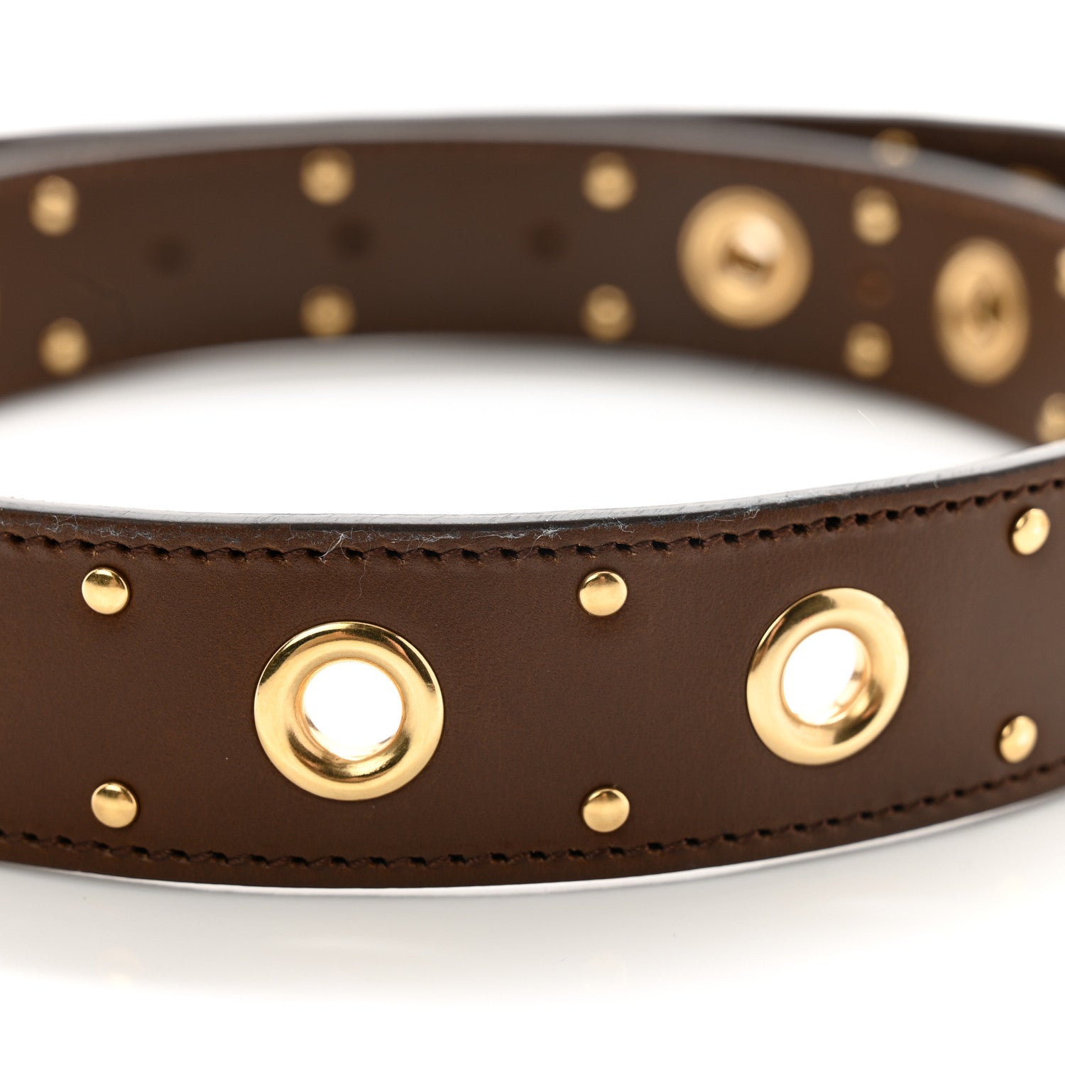 Gucci Faded Calfskin Grommet Double G Belt 80 32 Cuir 8 of 9