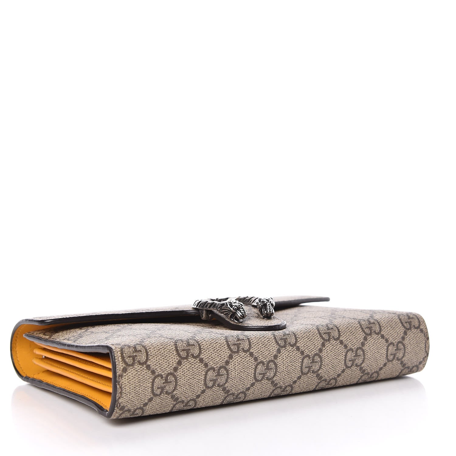 Gucci GG Supreme Monogram Mini Dionysus Chain Wallet Beige Yellow 4 of 11
