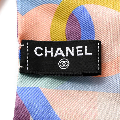 Chanel Silk CC Slim Bandeau Blue Light Green Yellow 3 of 7