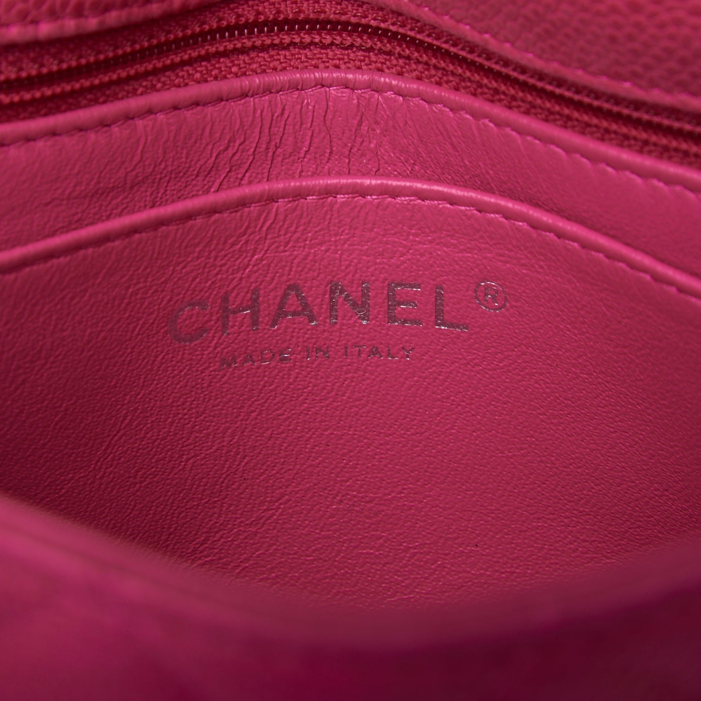 Iridescent Caviar Quilted Mini Rectangular Flap Pink
