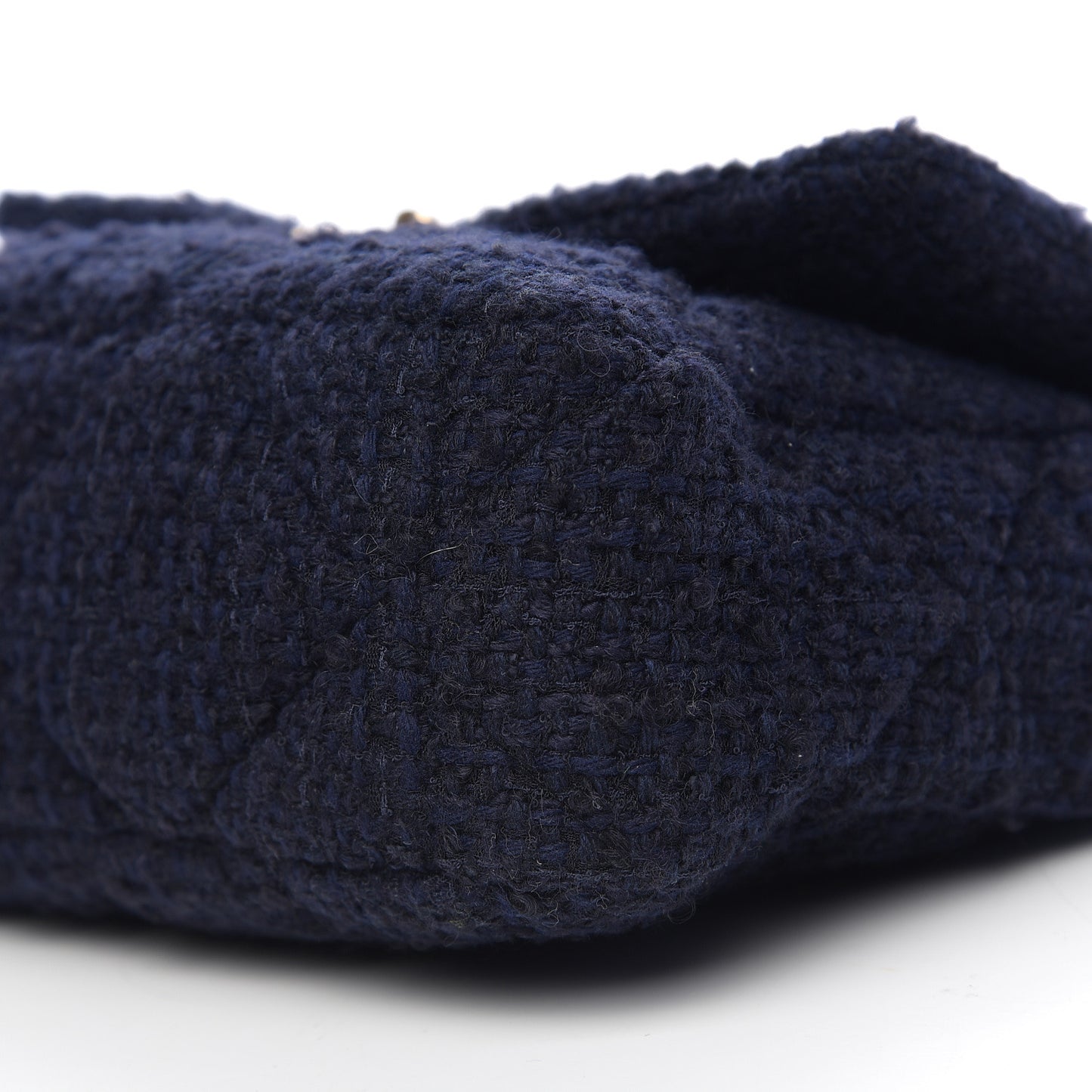 Tweed Quilted Large 19 Flap Navy Blue