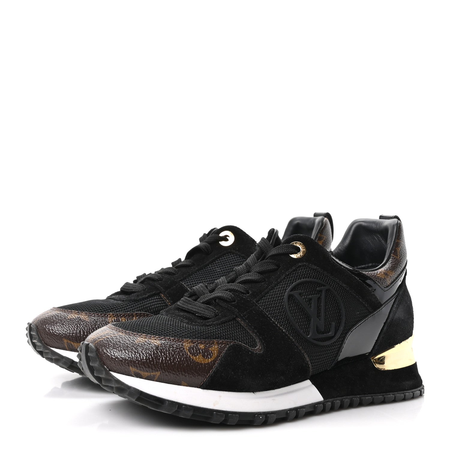 Louis Vuitton Suede Monogram Run Away Sneakers 37 Black 4 of 9