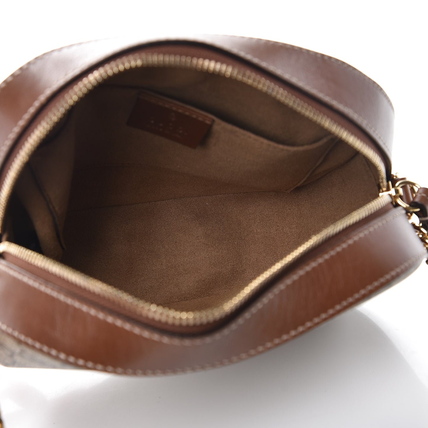 GG Supreme Monogram Cuoio Toscano Mini Chain Shoulder Bag Beige Ebony Cuir