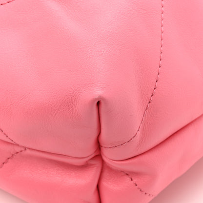 Chanel Shiny Calfskin Quilted Chanel 22 Drawstring Bag Coral Pink 12 of 12