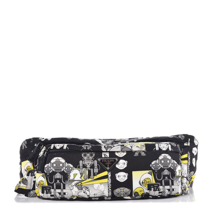 Prada X JAMES JEAN Tessuto Nylon Robot Monkey Belt Bag Black 1 of 9