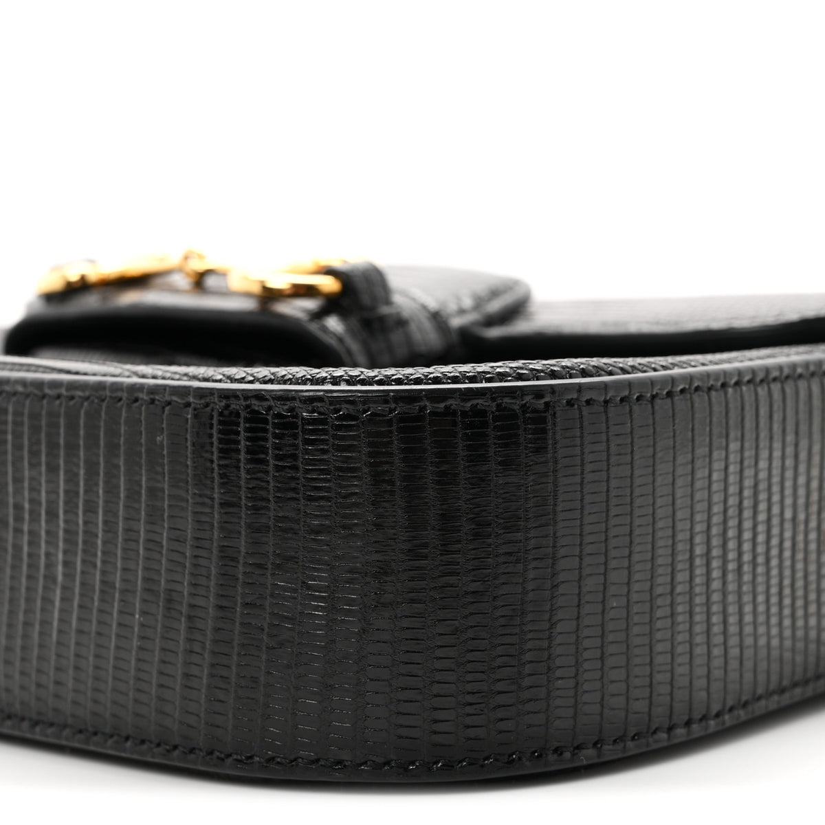 Gucci Lizard Mini Horsebit 1955 Shoulder Bag Black 10 of 11