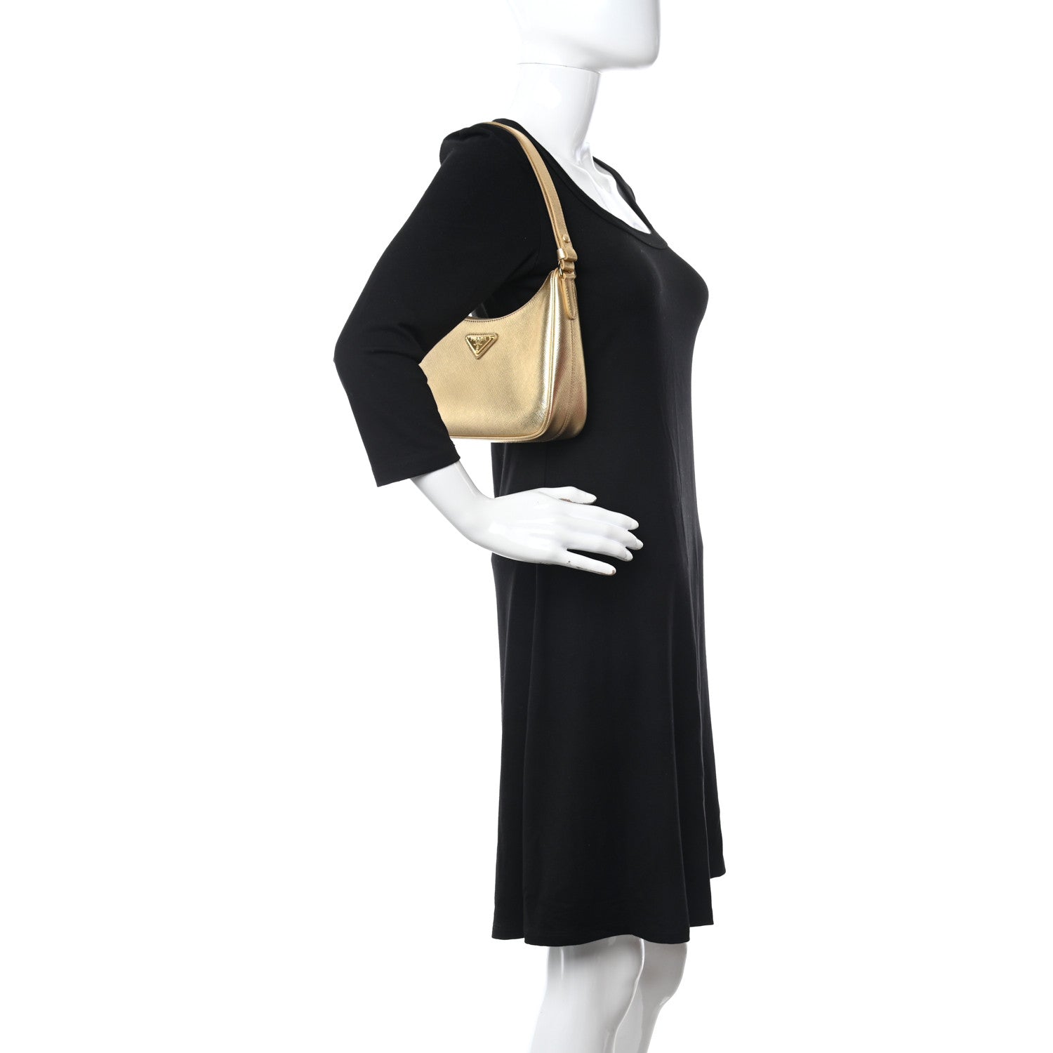 Prada Saffiano Lux Mini Re-Edition Shoulder Bag Platino 2 of 11