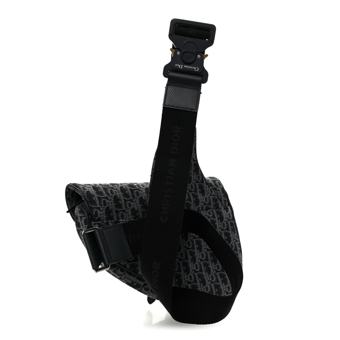 Oblique Mens Saddle Bag Black Blue