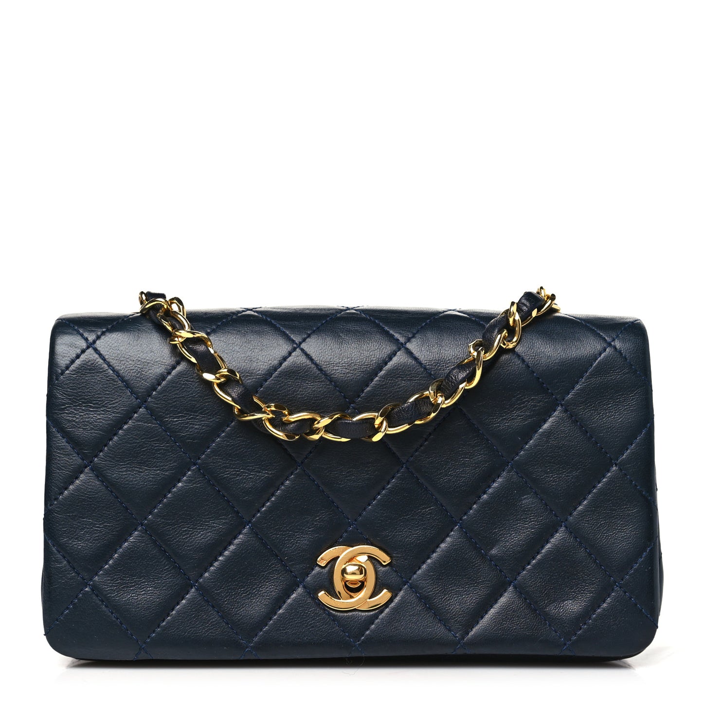 Lambskin Quilted Small Single Flap Bag Black