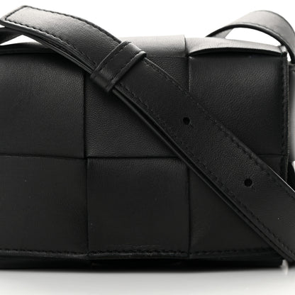 Bottega Veneta Lambskin Maxi Intrecciato Extra Mini Cassette Crossbody Bag Black 7 of 12