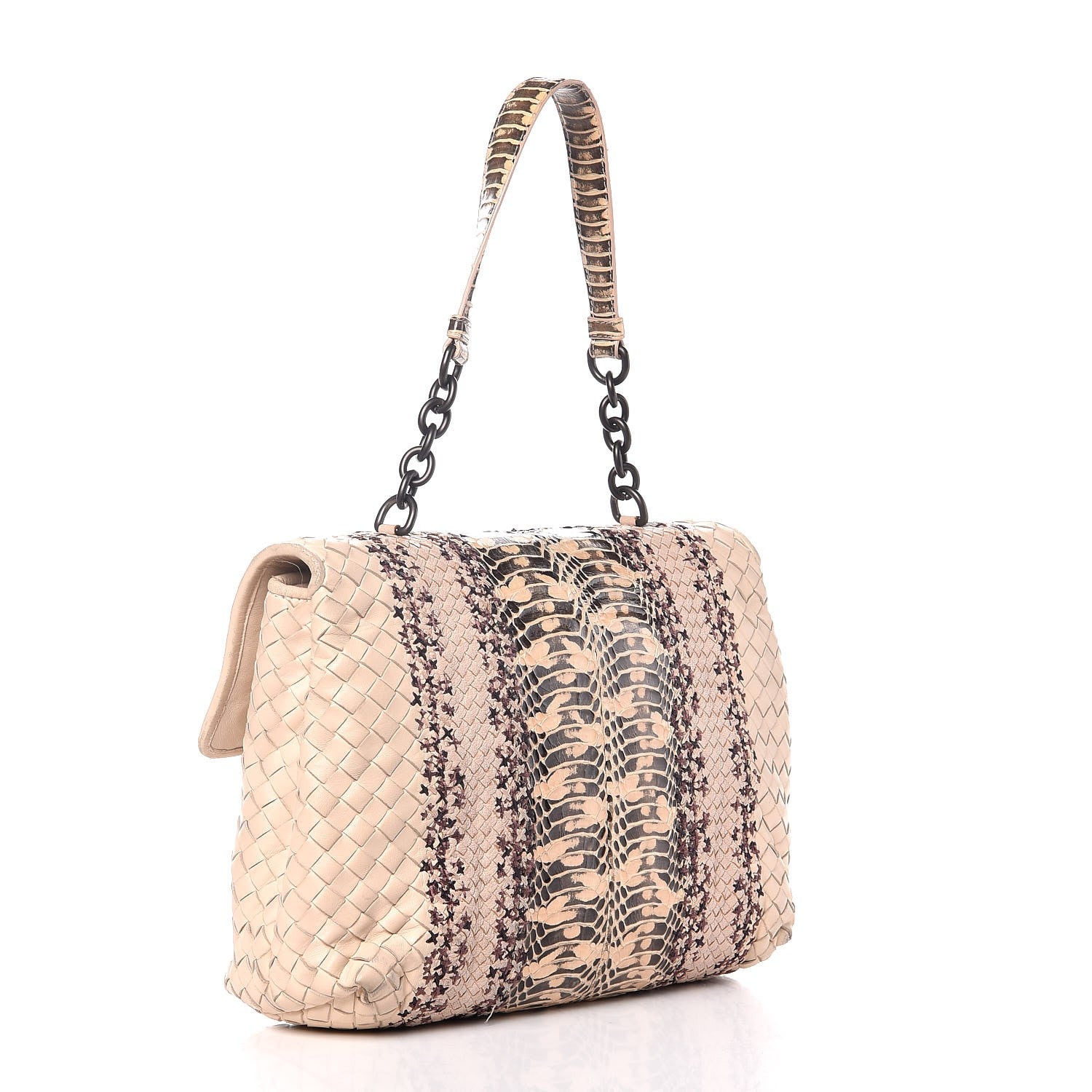 Bottega Veneta Python Nappa Intrecciato Olimpia Bag Natural 3 of 18