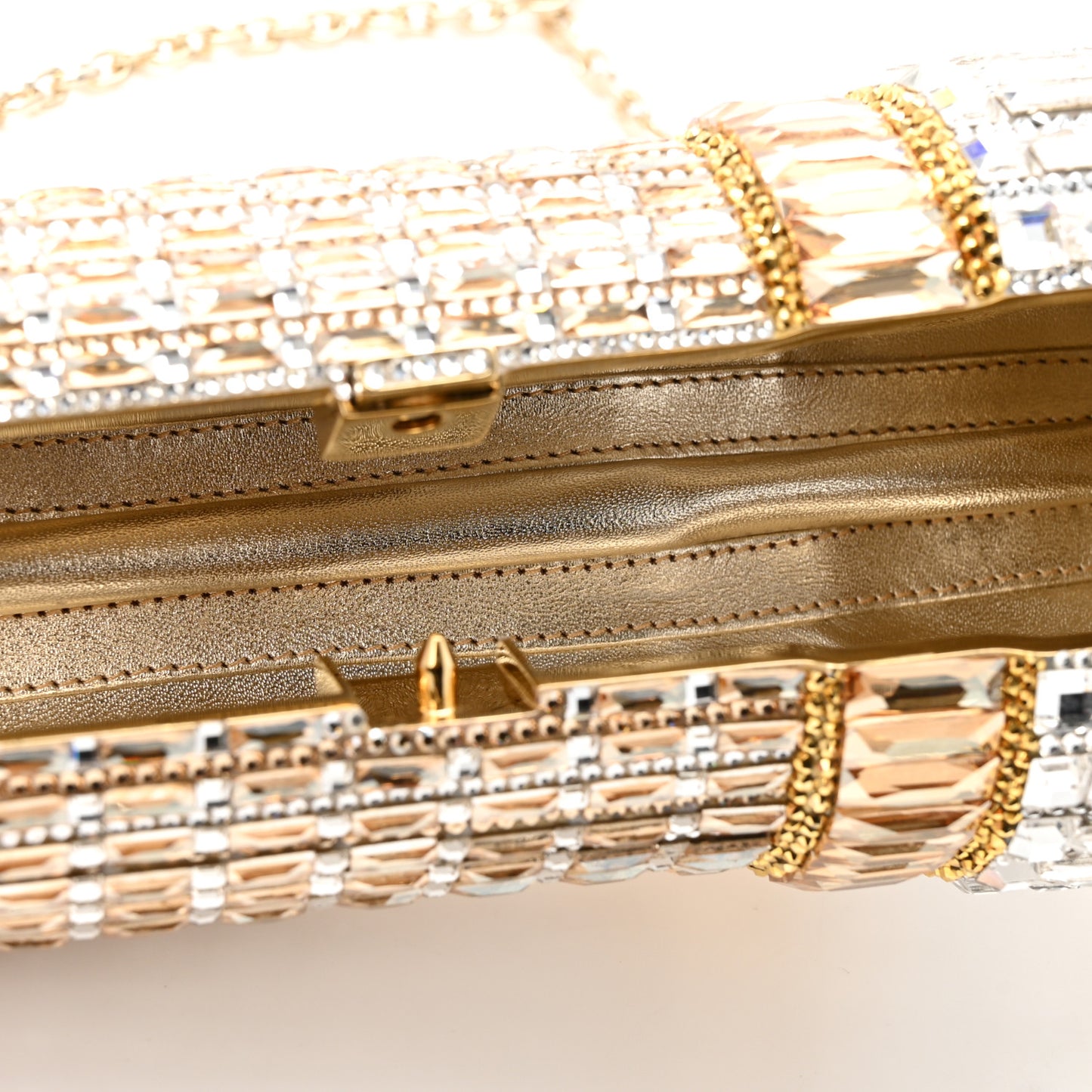 Crystal Lipstick Seductress Minaudiere Clutch Multicolor