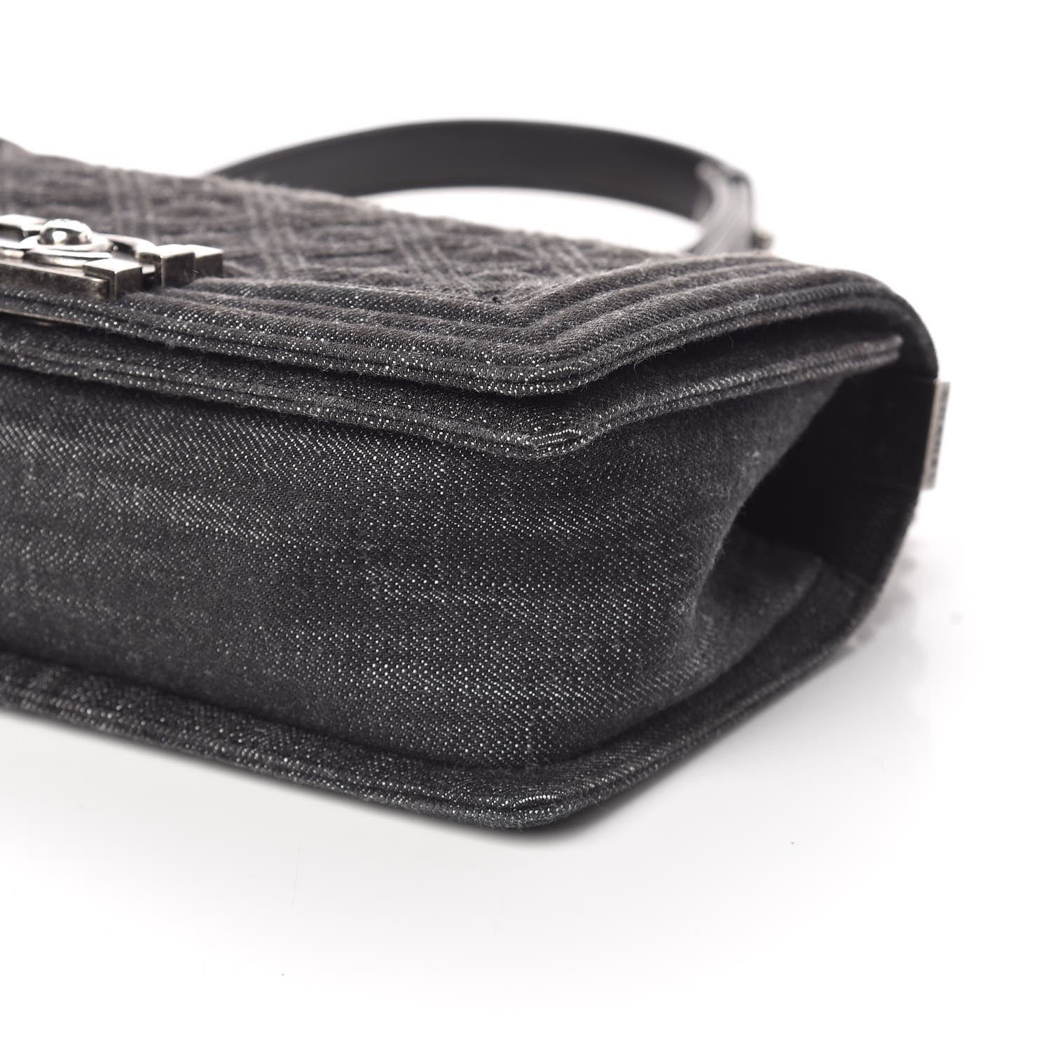 Chanel Denim Quilted Medium Boy Flap Black 8 of 9