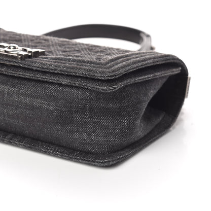 Chanel Denim Quilted Medium Boy Flap Black 8 of 9