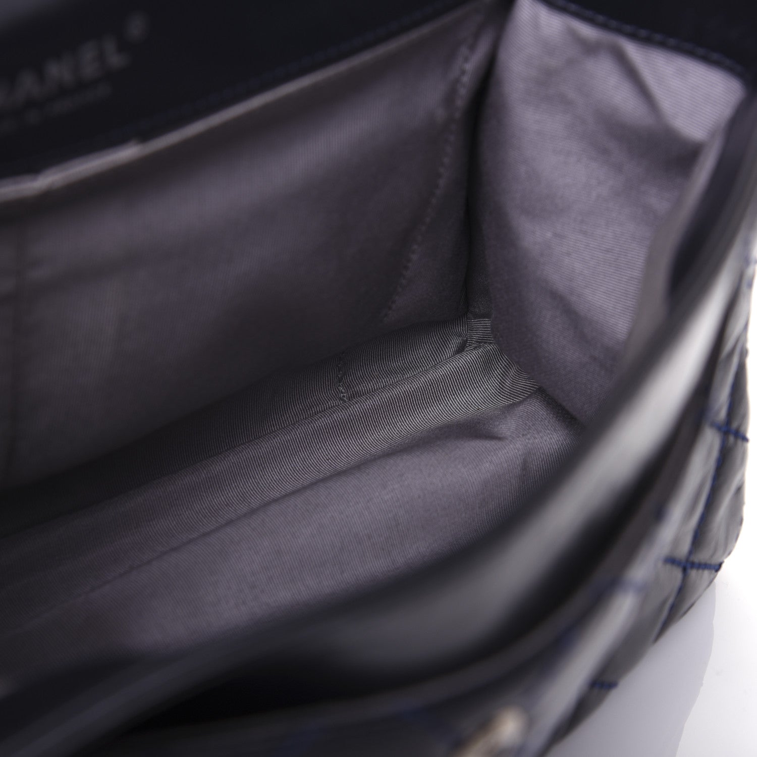 Chanel Glazed Calfskin Quilted Surpique 2.55 Reissue Flap Navy 13 of 18
