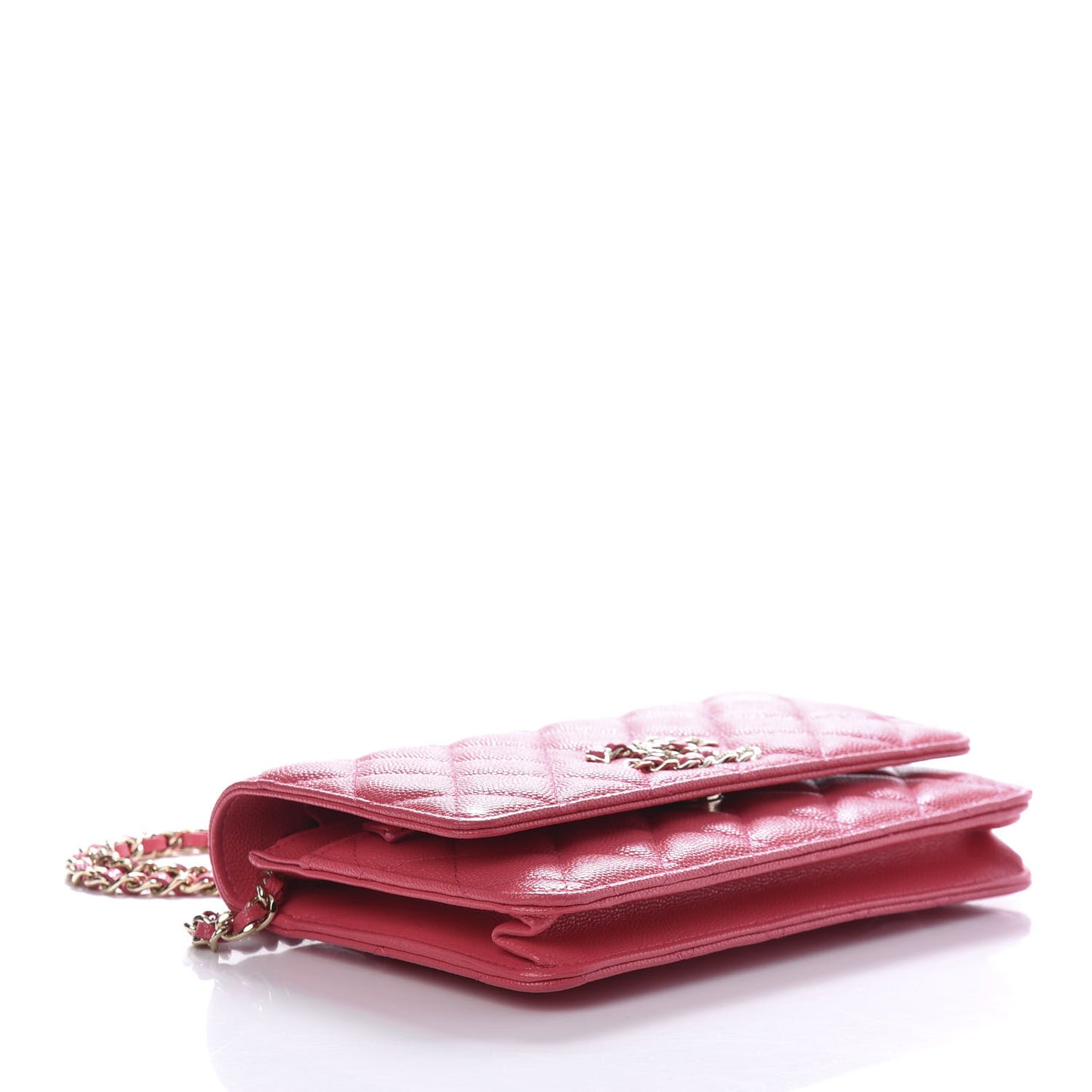 Caviar Quilted French New Wave Chain CC Wallet On Chain WOC Pink